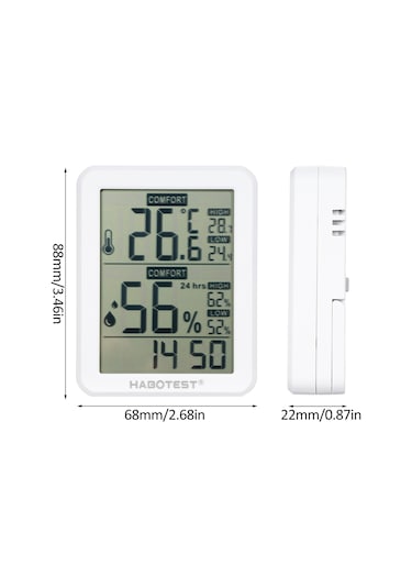 Springsun Habotest Mini Dijital Nem & Sıcaklık Ölçer İç Mekan Higrometre Termometre Ayaklık/asma
