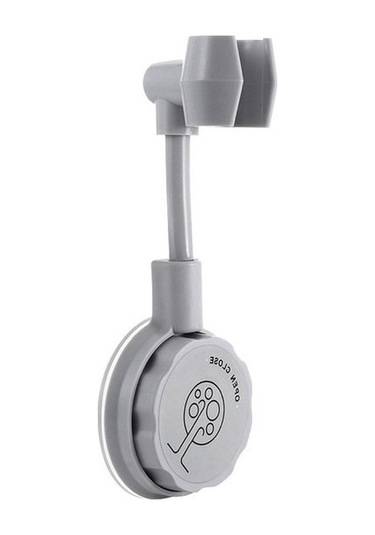 Primepickings Gri Yumruksuz Duş Braketi Ayarlanabilir Duş Tutucu Evrensel Banyo Duş Başlığı Braketi Meme 2 Katlı Gri