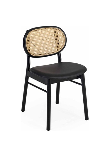 Oslo Hazeranlı Ahşap Sandalye Siyah