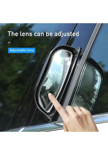 Siyah B Sütunu Kör Nokta Aynası Araç Dikiz Aynası Geniş Açılı Arka Koltuk Yardımcı Gözlem Aynası Güvenlik Sürüş 1pc