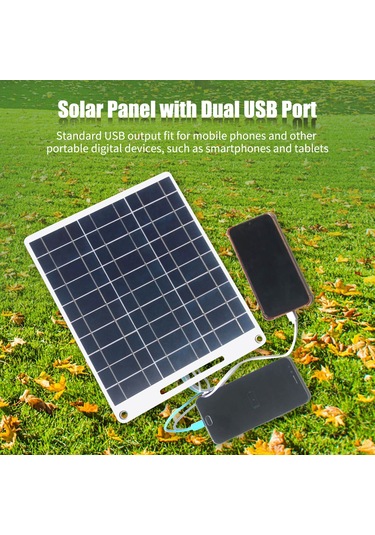 Mufunye 13w 5v Güneş Paneli, Çift Usb Çıkışı İle Outdoor Kamp Çanta Güneş Şarj Cihazı Ip65 Su Geçirmez