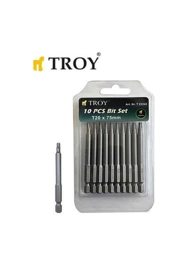 Troy 22242 Torx Bits Uç Seti T20X75Mm. 10 Adet