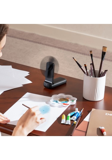 Aecooly Pf01 Katlanabilen Kompakt 3 Kademeli Portatif Soğutucu El Fanı Siyah