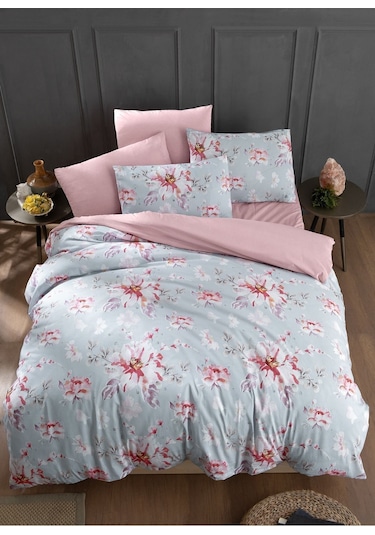 Mystory Home Rose Lastikli Çarşaflı Çift Kişilik Nevresim Takımı