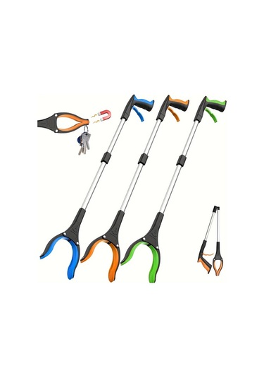 Oldfriend Yeşil 360 Derece Döner Maşalı 1/2/3 Parça Çöp Toplama Maşası - Yaşlılar Ve Profesyonel Kullanım İçin