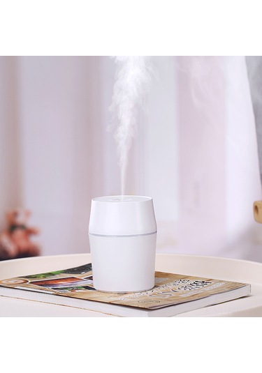 Moveevo Mini Nemlendirici Otomobil Ev Ofis Kullanıma Uygun Usb Şarjlı Otomatik Kapanma Özelliği Aromalı Buhar Beyaz 200ml
