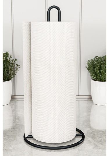 Peçetelik Rulo Havluluk Mat Siyah Kaplama Paslanmaz Dolu Çelik Havlu Peçetelik, Metal Havluluk