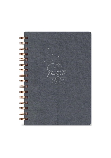 A5 Spiralli Süresiz Planlayıcı Ajanda - Füme Füme