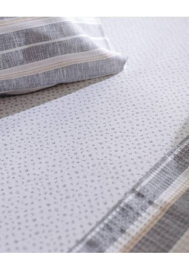 Darvell Tek Kişilik Pamuklu Ecocell Baskılı Pike Takımı - Gri/bej 8684427213414 Çok Renkli