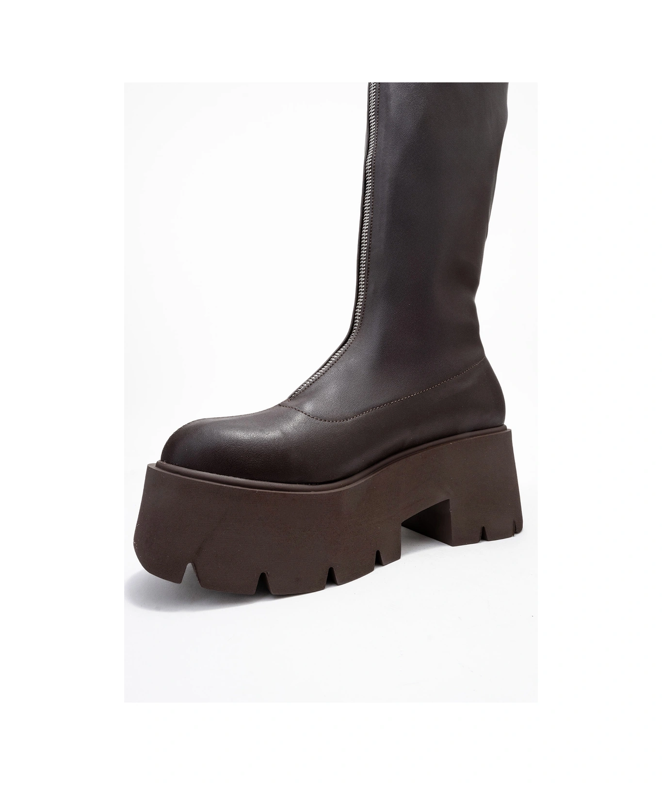 Amaronte Kahverengi Streç Kalın Taban Kadın Çizme Kahverengi