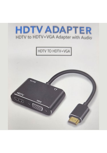Hdmı To Hdmı+vga+audio 5v1a Power Beslemeli Çevirici