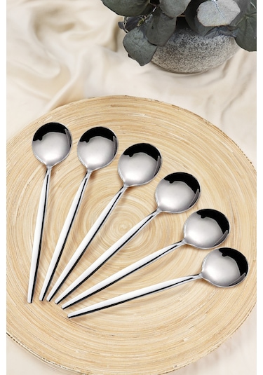 Kitchen Life Paris 6'lı Paslanmaz Çelik Yemek Kaşığı - 18/10 Stainless Steel
