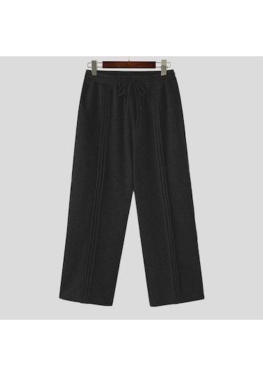 Incerun Erkek Bağcıklı Elastik Bel Kırışık Uzun Eşofman Altı Rahat Bol Spor Pantolon Siyah Incerun Erkek Bağcıklı Elastik Bel Kırışık Uzun Eşofman Altı Rahat Bol Spor Pantolon Siyah