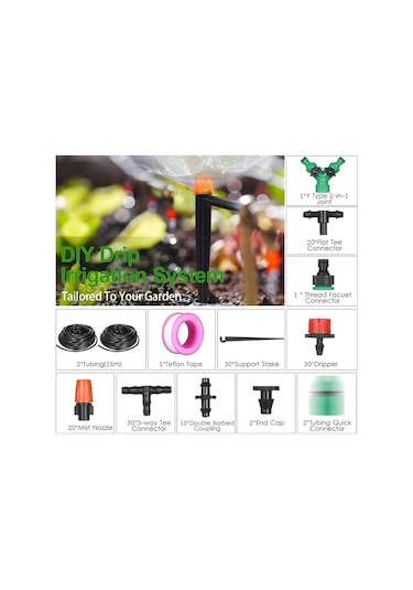 Çok Renkli Bitki Sulama Damla Sulama Kiti Nozullar Ile Diy Sulama