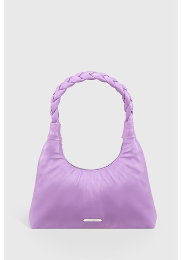 Housebags Kadın Lila Örgü Saplı Baguette Çanta 215 Lila