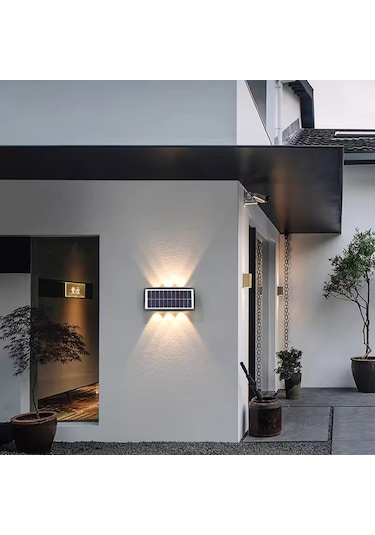 Cata 20 W Solar İki Yönlü Led Duvar Aplik - Gün Işığı 3000k - Siyah - Ip65 - Ct-8010