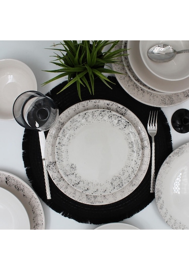 Spot 18 Parça Yemek Takımı Siyah
