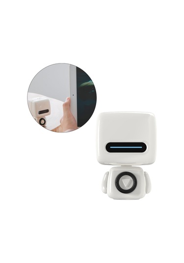 Homyl Mini Robot Kablosuz Bluetooth 5.0 Hoparlör Subwoofer Beyaz