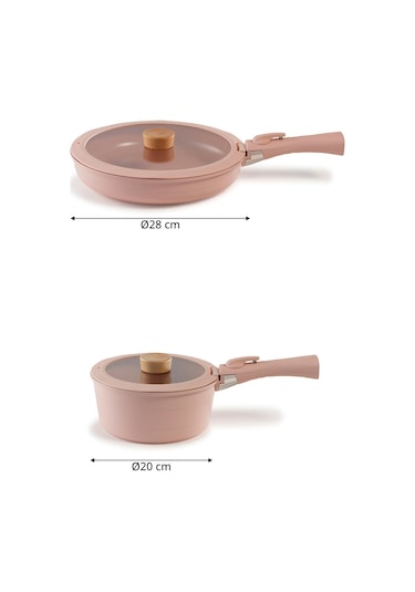 Neoflam Midas Pembe 6 Parça Ayrılabilen Saplı İç İçe Geçebilen İn