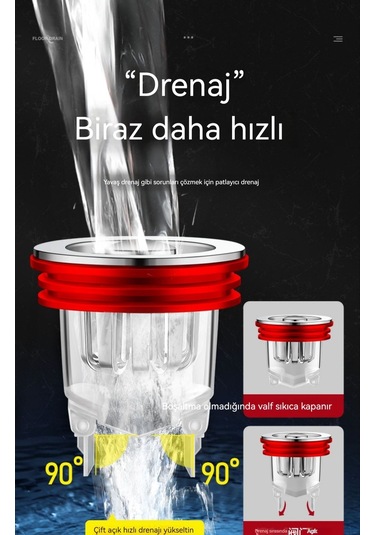 Luckystar Kırmızı Banyo Kanalizasyon Aksesuarı Kırmızı