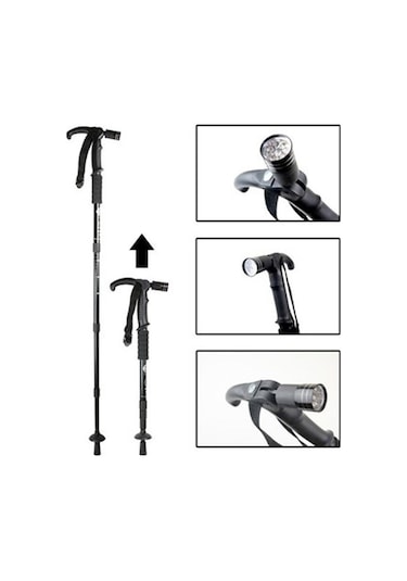 Boya Göre Ayarlı Işıklı Yürüyüş Bastonu Watton Wt 002 Siyah