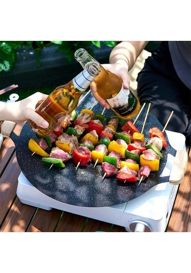 Ulzyvf Tencere Tava, Siyah Kore Kamp Barbekü Açık Izgara Ulzyvf Tencere Tava, Siyah Açık Hava Kore Barbekü Izgara Ulzyvf Tencere Tava, Siyah Kore Barbekü Izgara Kamp Siyah