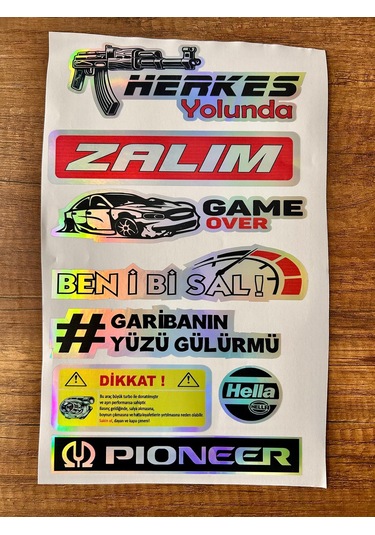 Araç Arka Cam Yazısı Hologramlı Yan Kapı, Yan Cam Stickerı Herkes Yolunda