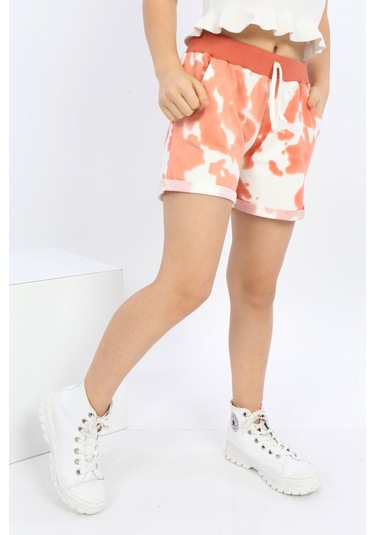Toontoy Kız Çocuk Batikli Şort Kiremit