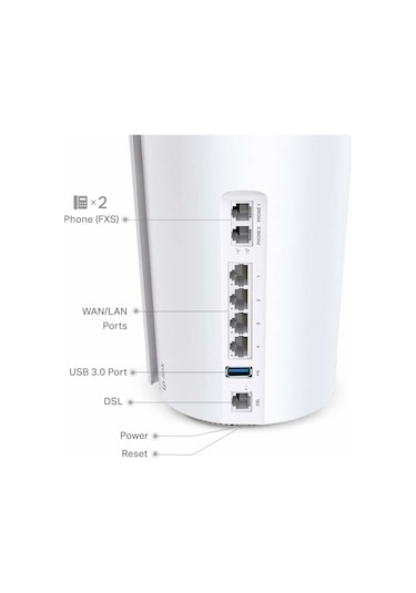 TP-Link Deco X73-DSL 5400 Mbps Ev Wi-Fi 6 Sistemi Modem Router (1-Pack)