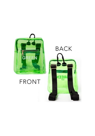 Renkli Şeffaf Mini Sırt Çantası Yeşil