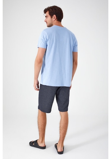 Arnetta Natural Bulut Mavisi Erkek Bermuda Takım 001