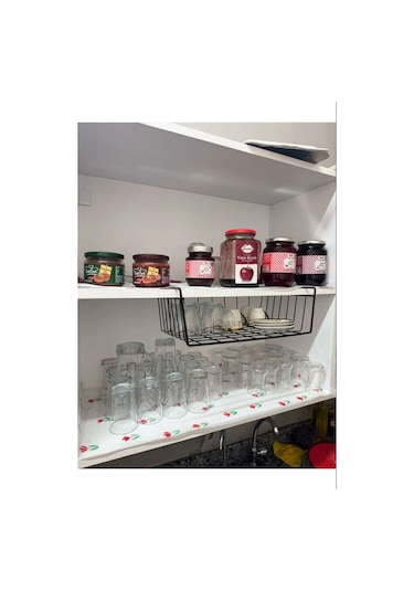 Magic Objects Metalik Dolap Içi Çelik Sepet Raf Kanguru 1 Parça Mutfak Siyah Siyah