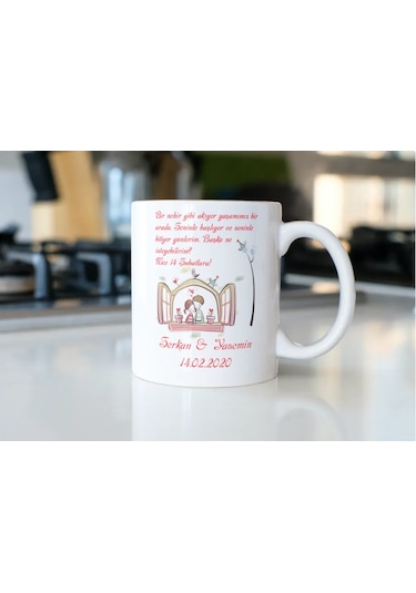 Sevgililer Günü Kupa Bardak Model-044 Beyaz