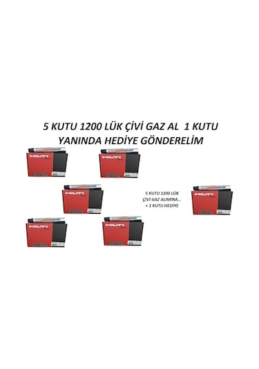 Hilti 5 Kutu Gc 42 1200lük Çivi Gaz Alana + 1 Kutu Hediye