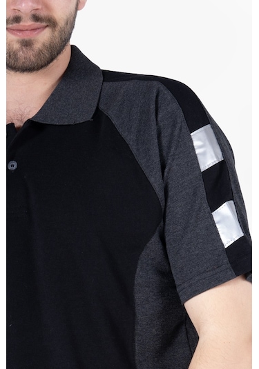 Polo Yaka T-shirt Siyah - Antrasit Gri