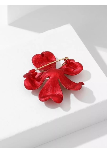 Bijoubijou Broş Çiçek 253368973 Kırmızı