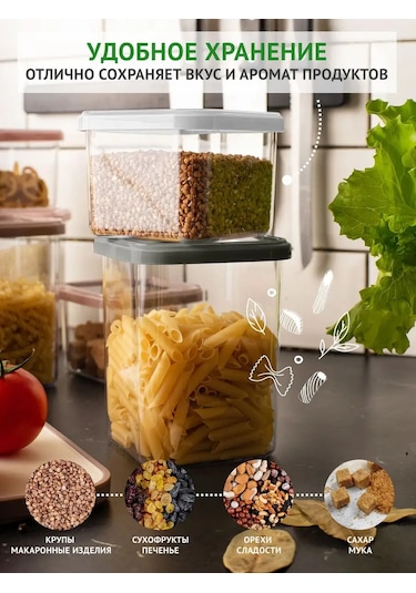 Polimerbyt Dökme Ürünler Ve Yemekler İçin Kapaklı Kaplar, 1,2l 4 Adet 164458472 Beyaz