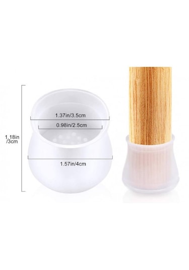 Tineke Masa Ve Sandalye Ayak Koruyucu Silikon 12 Adet Gri