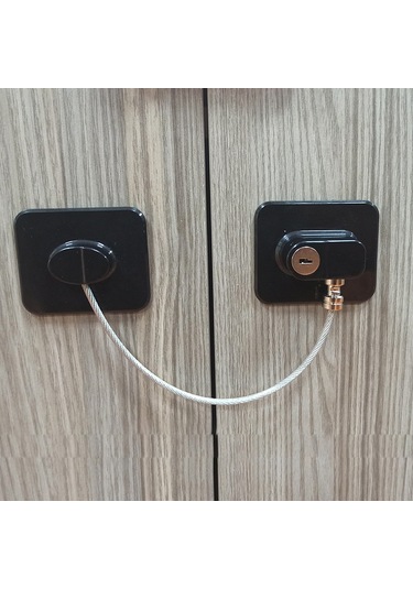 Reedark Bebek Güvenlik Kilidi - Buzdolabı, Dolap Ve Çekmeceler İçin Yapışkanlı Kilit Siyah