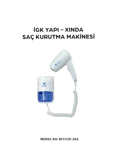 İgk Yapı Xında Kordonlu Saç Kurutma Makinesi Rcy120-18a