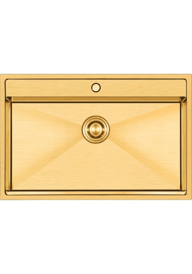 Crauf Poli 6303 Pvd Altın Tek Gözlü 51x78 Cm Paslanmaz Çelik Mutfak Eviyesi Altın