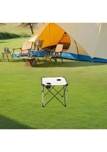 Dolıty Katlanabilir Kamp Masası Ağır Hizmet Tipi Çerçeve Beyaz Ve Siyah Çok Renkli