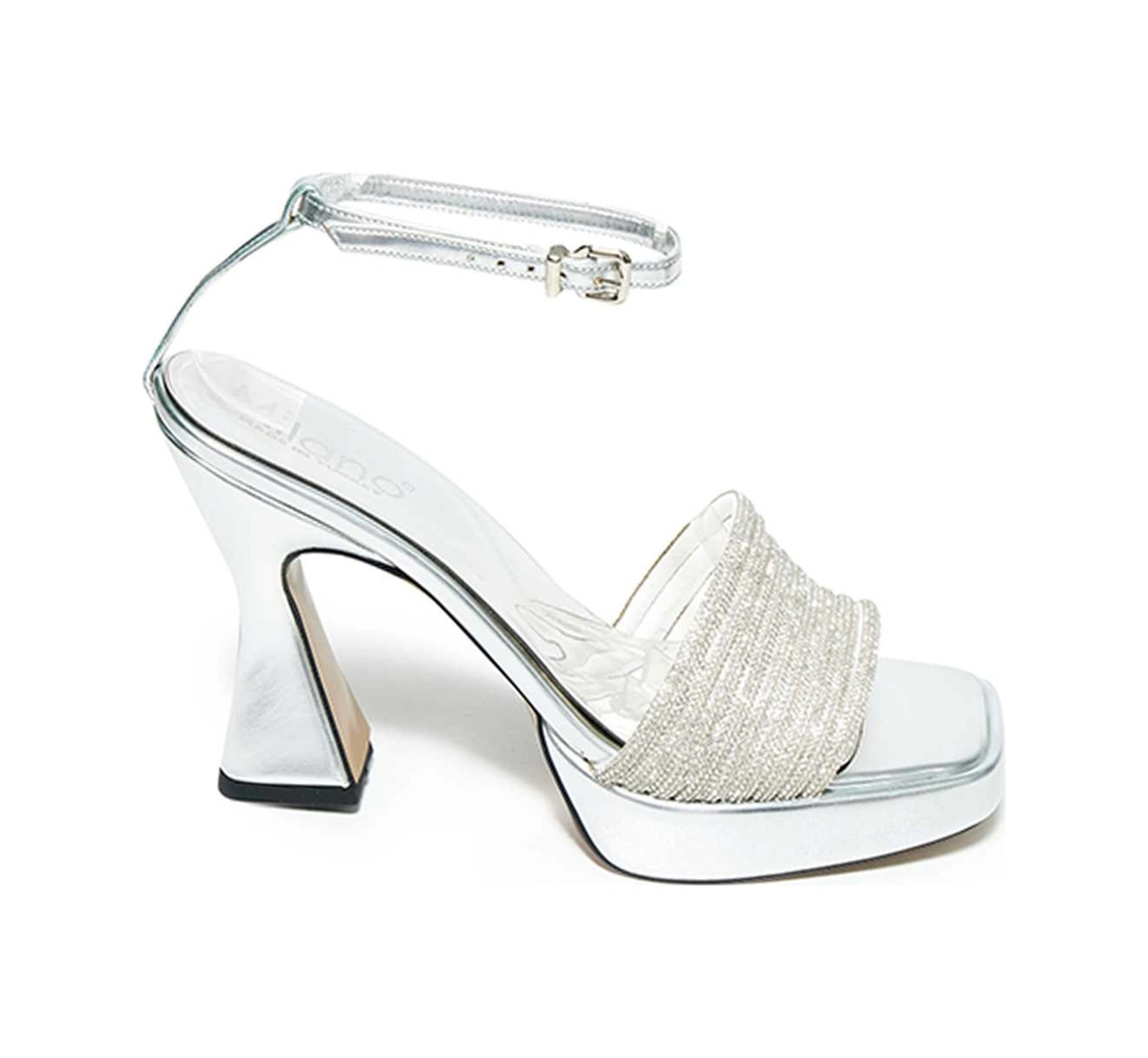 Bestello Taşlı Neolit Taban Kalın Topuklu Ayakkabı 331-887 Kadın Ayakkabı Gumus