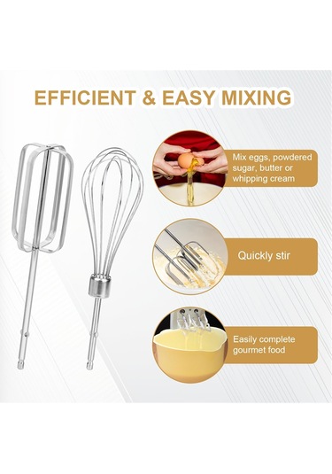 El Mikseri Çırpıcı Ek Parçaları Seti, Paslanmaz Çelik El Mikseri Gümüş