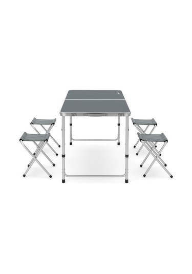 Rox Camping Katlanır Masa Tabure Seti Gri