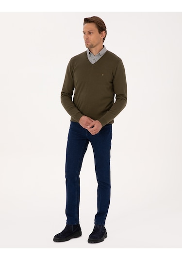 Pierre Cardin Erkek Koyu Haki Kazak /triko 50314190-vr111 Koyu Haki