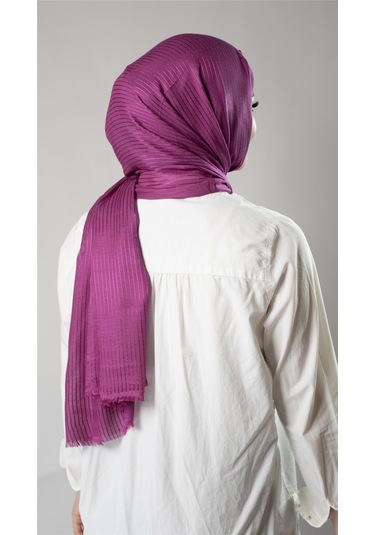 Şarabi İnce Çizgili Şal Viskon Kumaş Bursa Dolama 202111 08 Mor