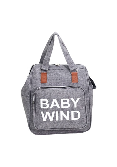 Termal Biberon Bölmeli Gri Anne Bebek Bakım Çantası Deri Detaylı Askılı Bebek Arabası Uyumlu Gri