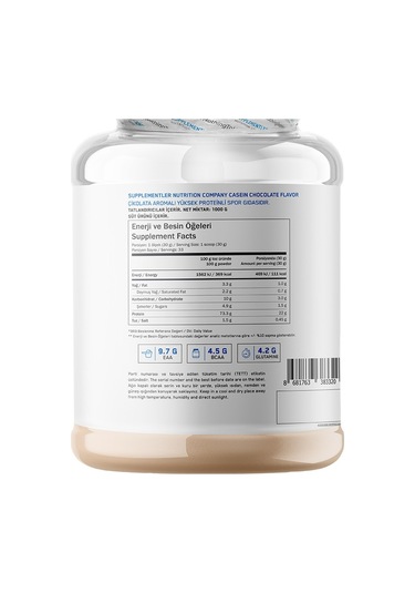 Supplementler Casein Protein 1000 Gr Çikolata