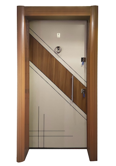Çelik Kapı Modelleri Eskitme Kasa Düz Model Daire Kapısı Sol 3